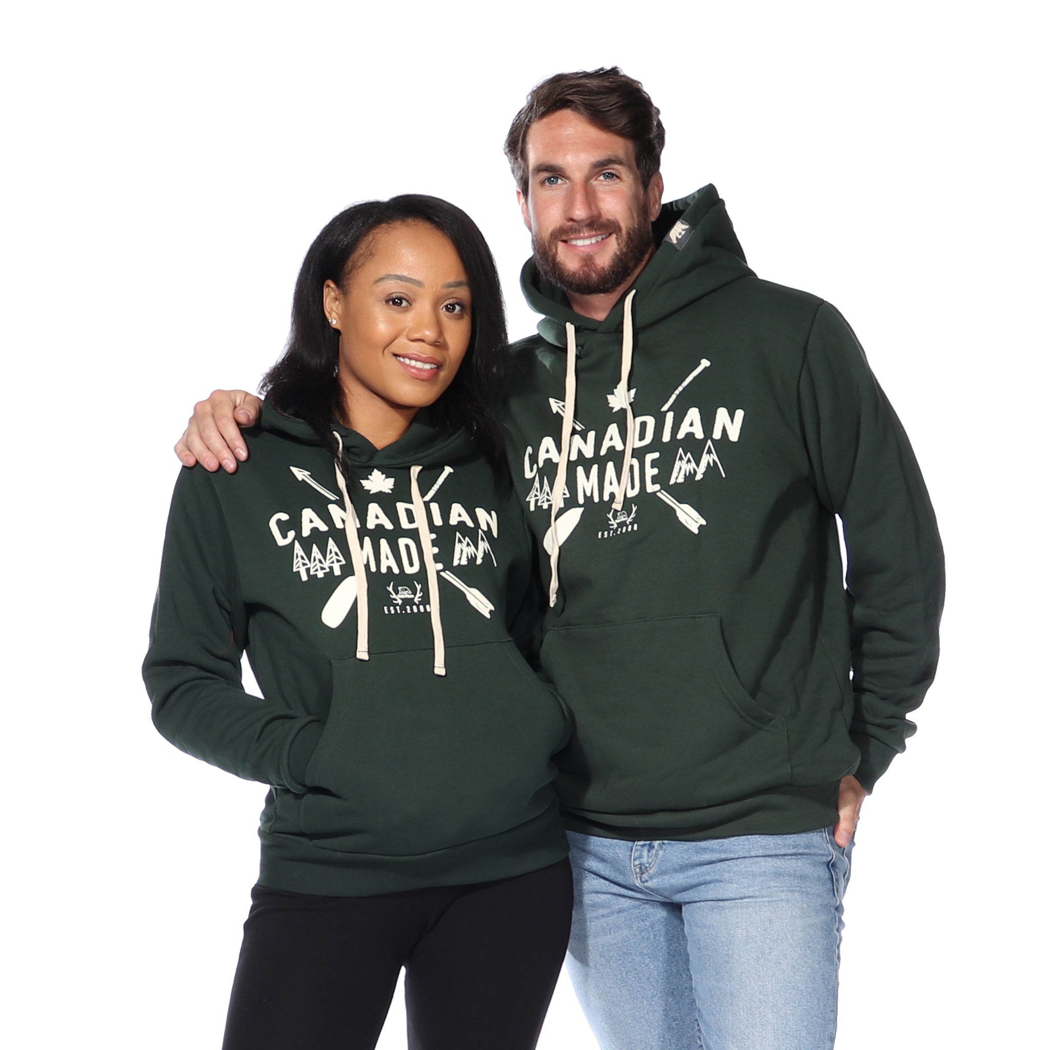 Canadian Made Pullover Hoodie Forest Green PolarPiece Simply Canadian